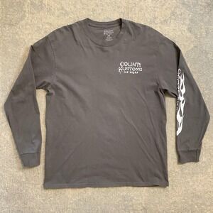 Vintage Counts Kustoms Shirt Mens XL Gray Cross Flames Las Vegas Long Sleeve
